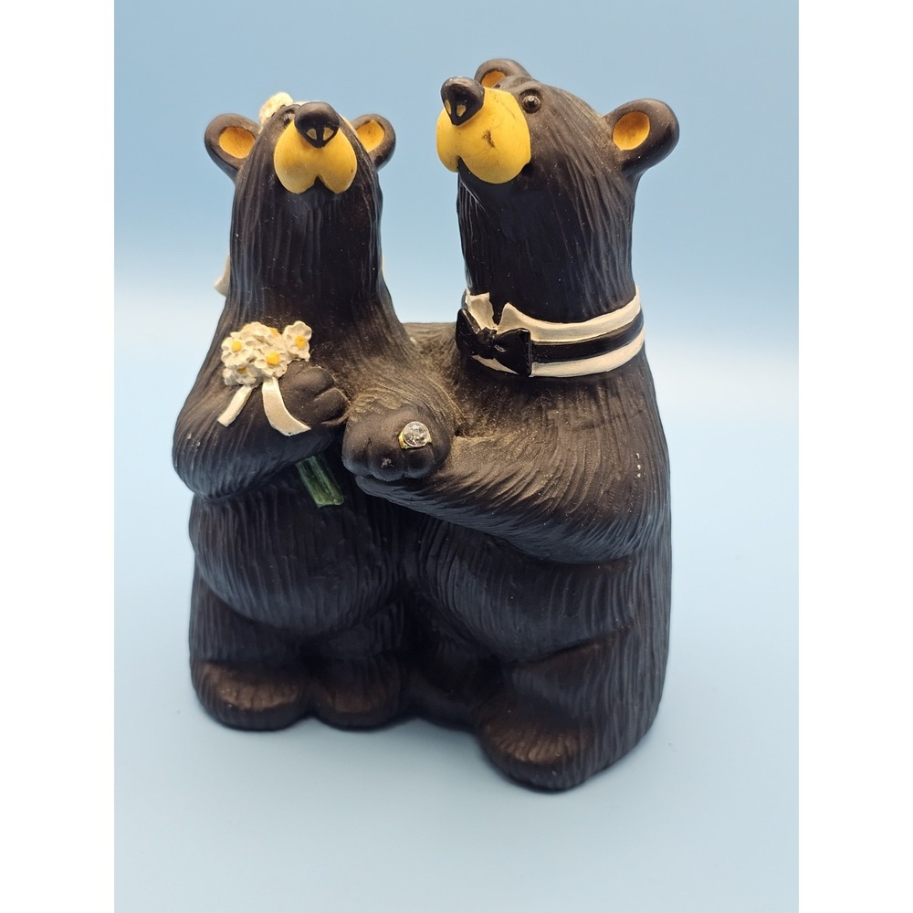 DEMDACO Wedding Couple Black Bear 6 x‎ 4.5 Hand-cast Resin Figurine Sculpture